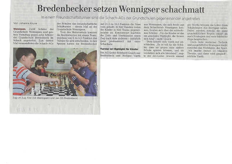 Schachpieler aus Bredenbeck gewinnen das Turnier © HAZ